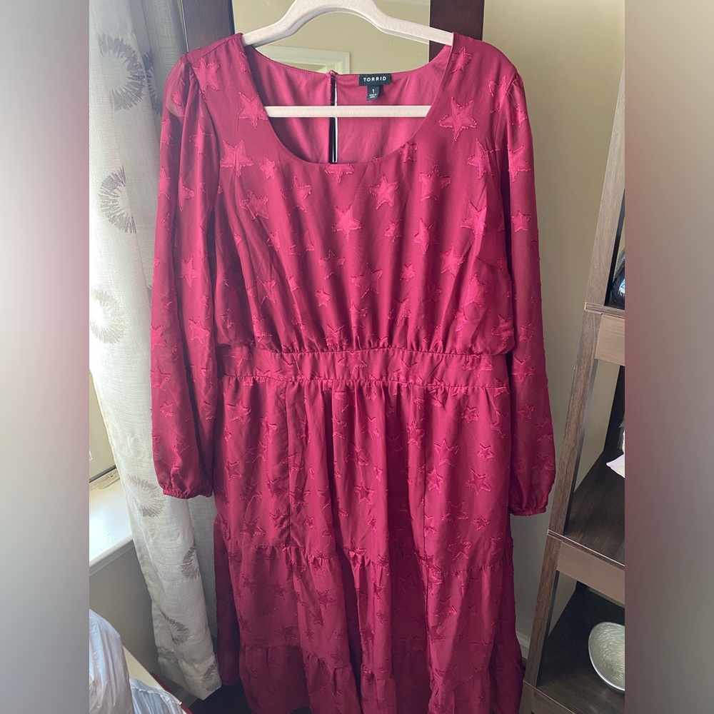 Torrid red star-print dress Size 1
